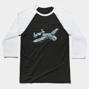 A10 Warthog Tankbuster Cartoon Baseball T-Shirt